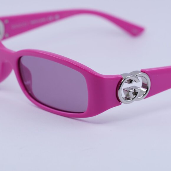 Gucci GG1661S 004  Sunglasses Fuchsia Rectangle Frame, Pink Lenses main image 6